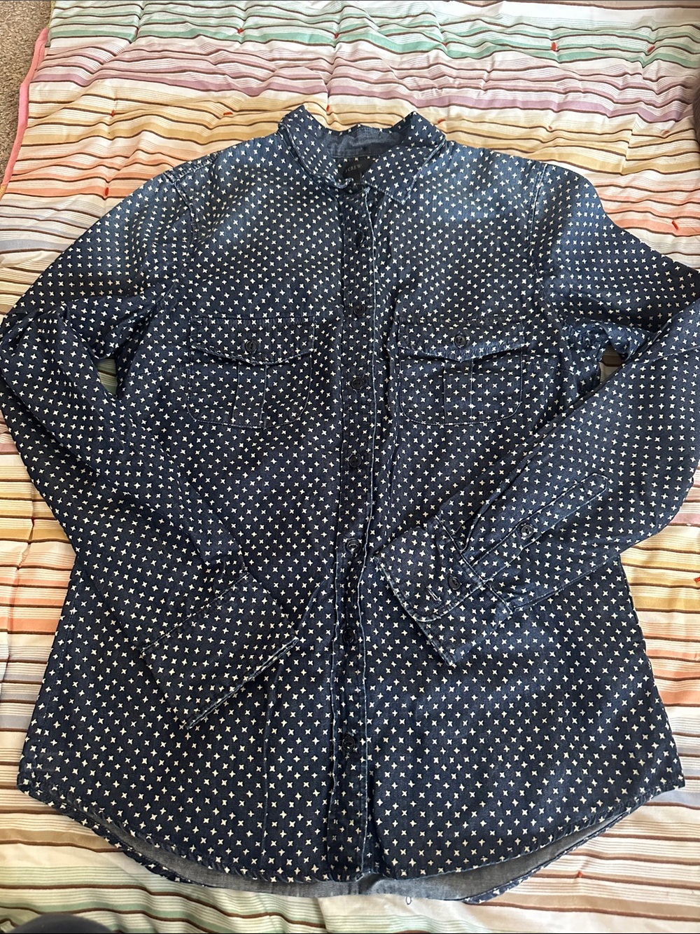 J. Crew patterned chambray